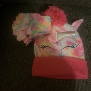 Unicorn Hat & Glove Set